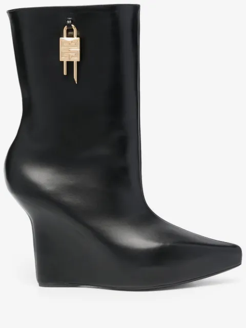 Givenchy 120mm padlock wedge boots 