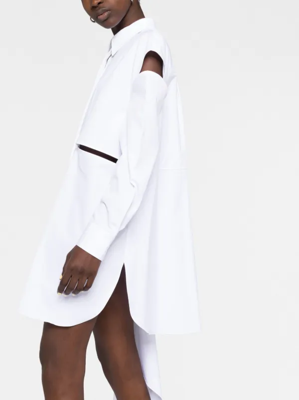 white christmas dresses cut-out off-shoulder flared mini dress  LISKAFASHION