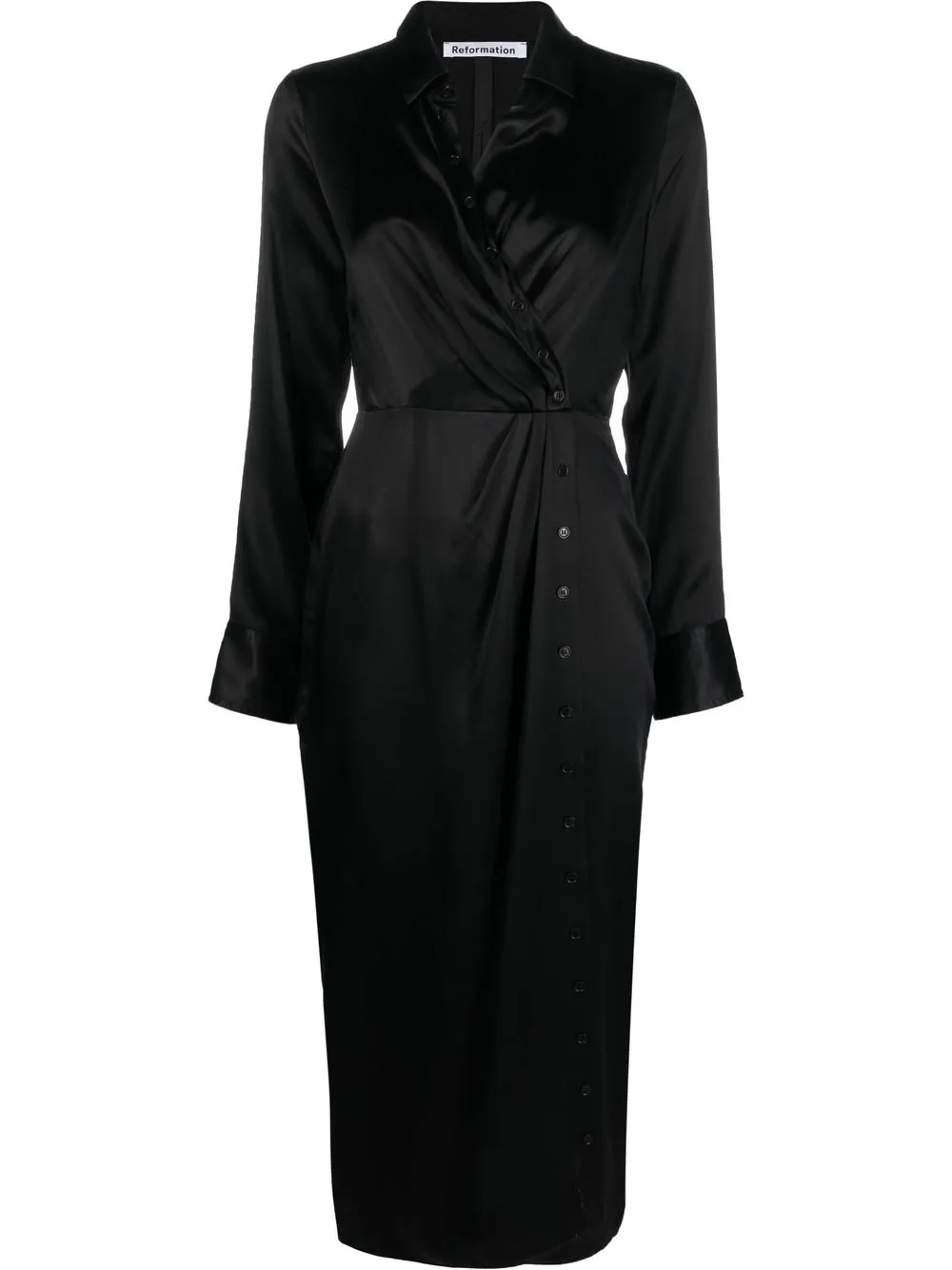 

Reformation Lyon silk shirt dress - Black