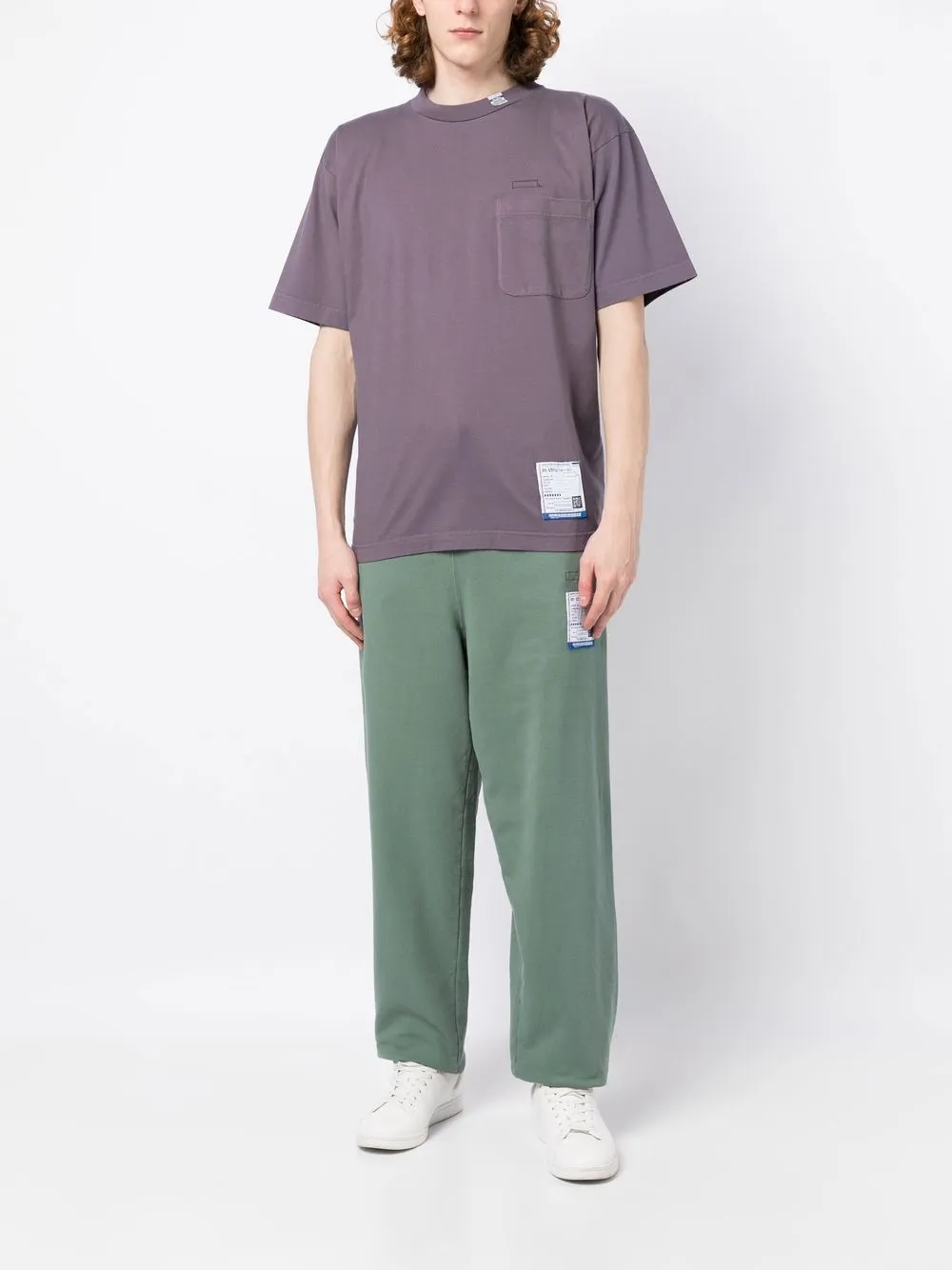 Maison Mihara Yasuhiro T-shirt met logopatch - Paars
