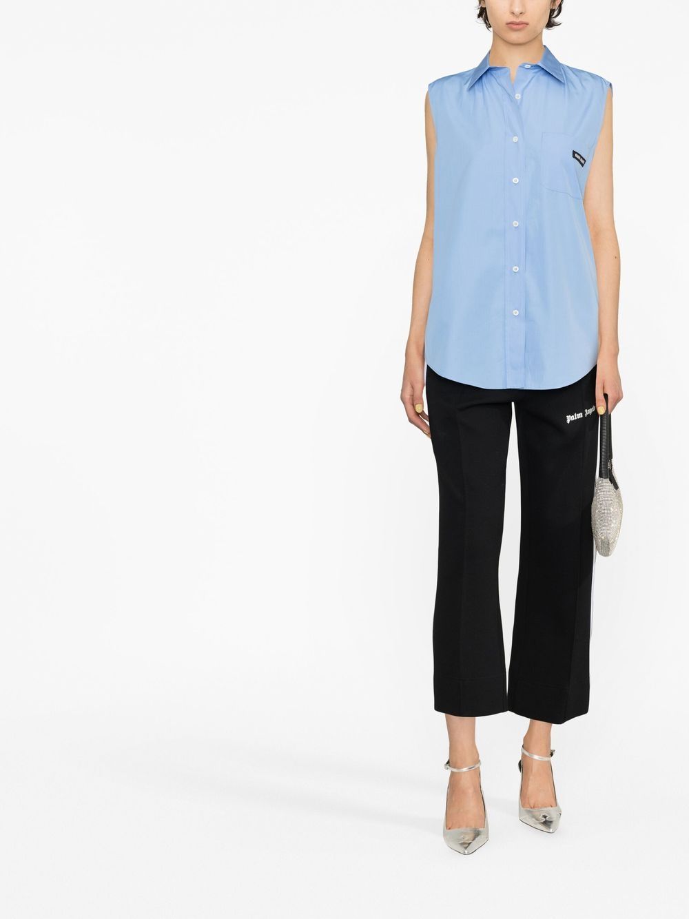 Miu Miu Mouwloos T-shirt - Blauw