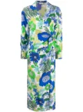 P.A.R.O.S.H. floral-print wrap midi dress - White