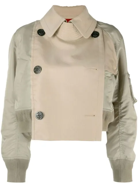sacai multi-panel buttoned jacket