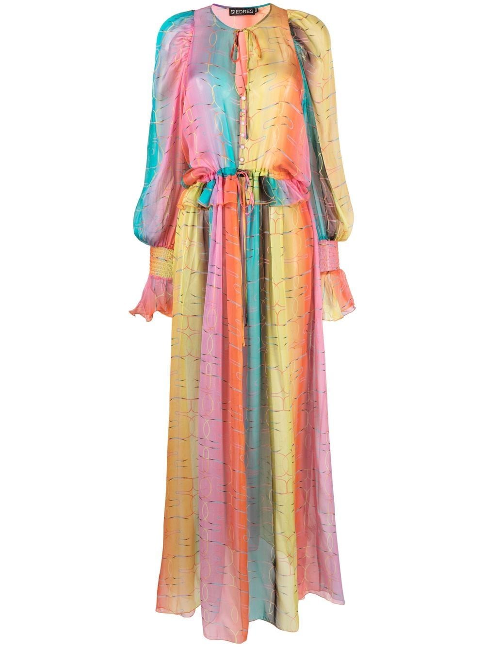 Shop Siedres Striped Maxi Dress In Rosa
