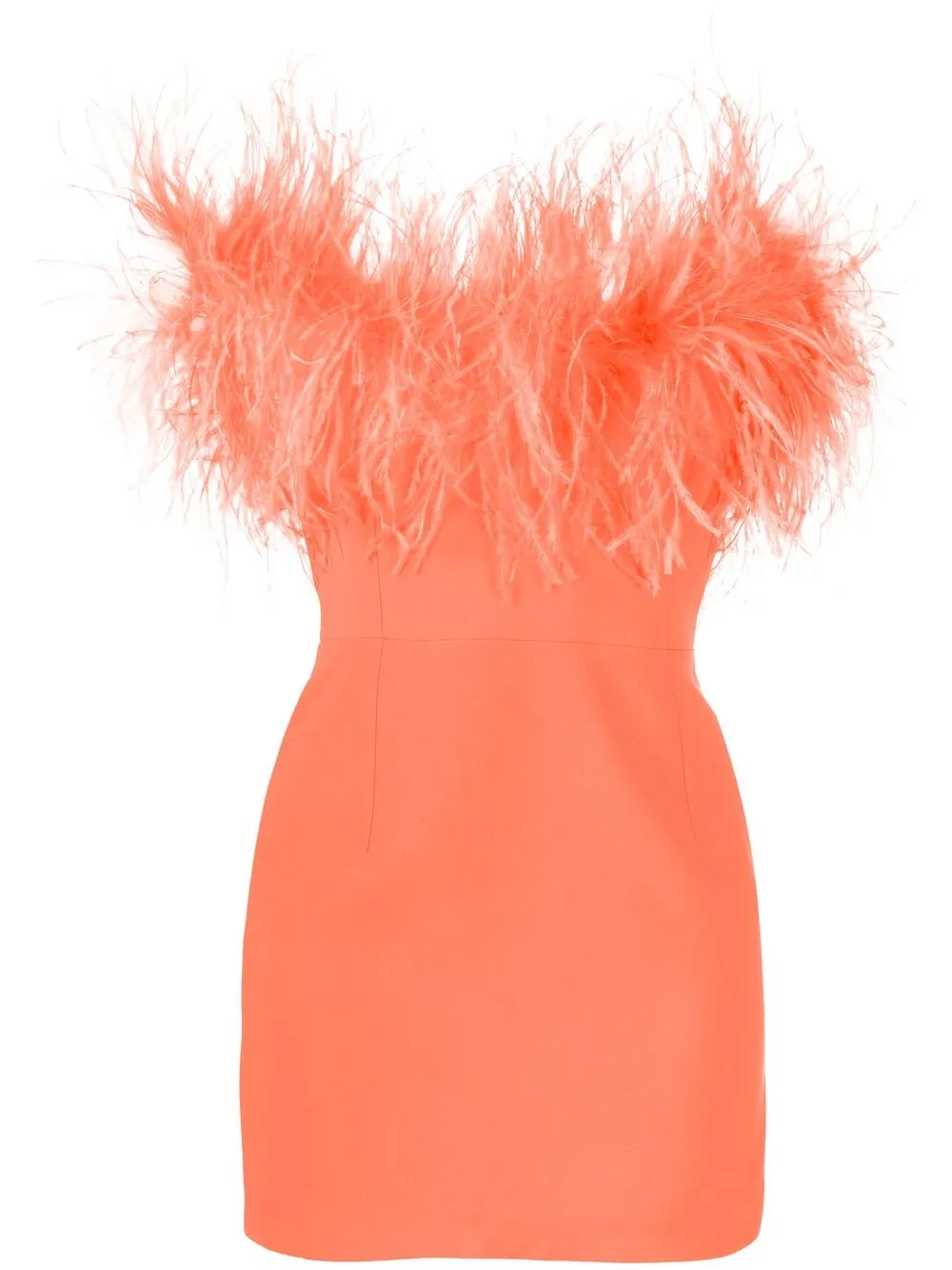 

NEW ARRIVALS feather-trim minidress - Orange