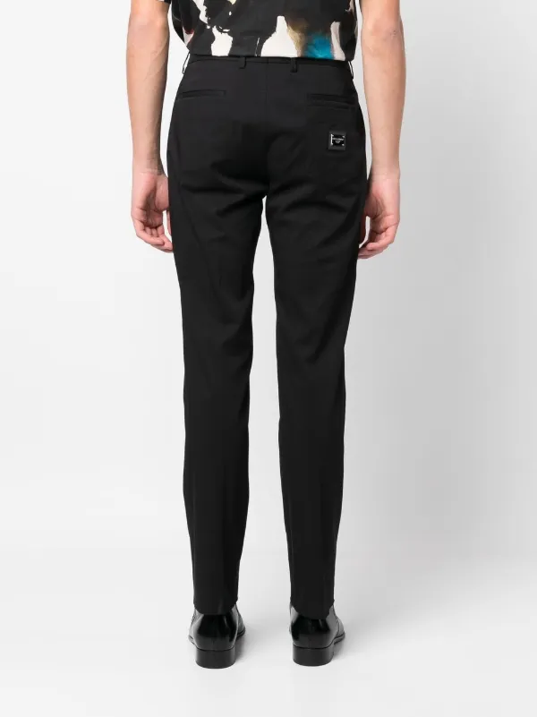 Dolce & Gabbana logo-tag Tailored Trousers | Black | FARFETCH GE