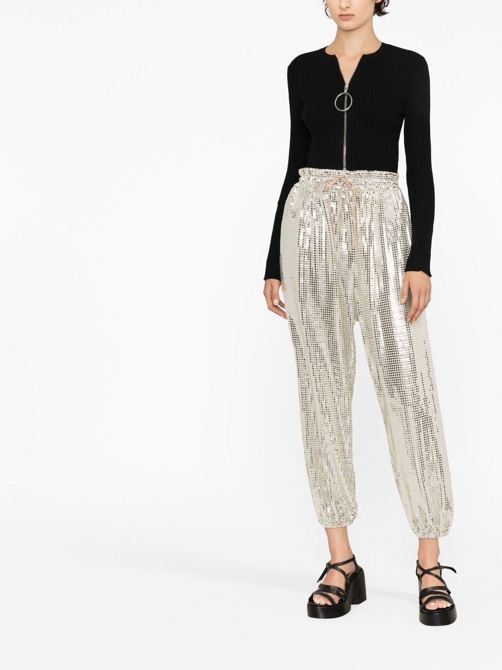 Shop New Arrivals Tamara Sequin-embellished Trousers In Silber