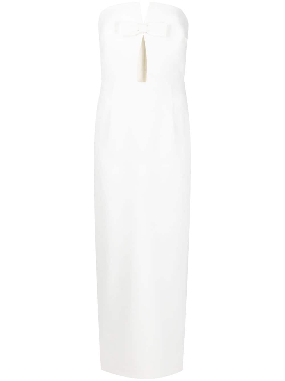 New Arrivals Bow-detail Strapless Gown In White