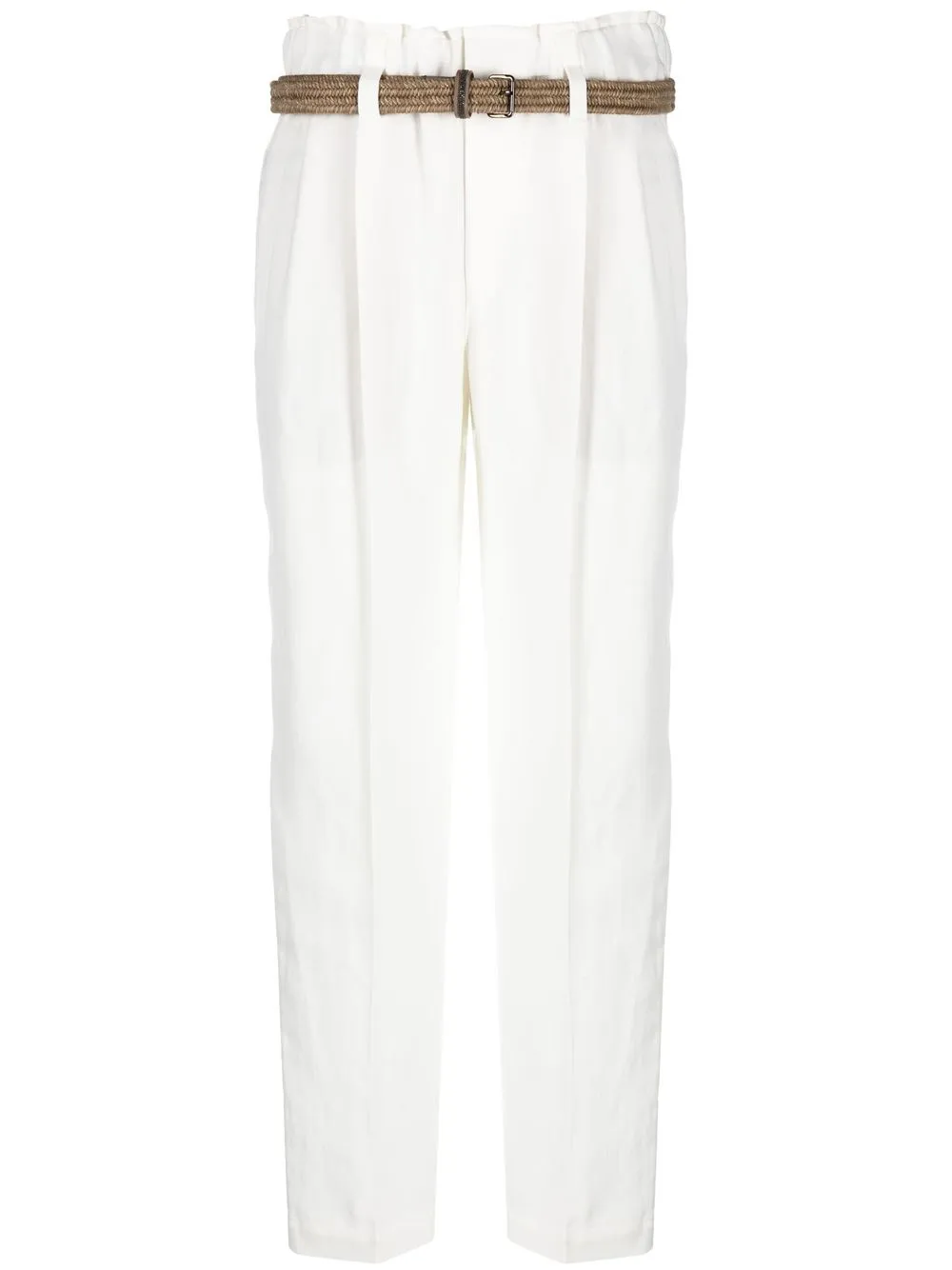 

Brunello Cucinelli high-rise belted trousers - White