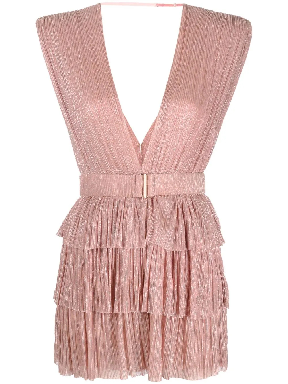 

Sabina Musayev V-neck pleated minidress - Pink