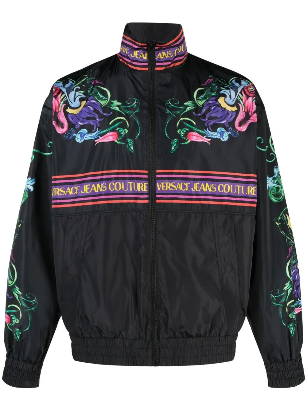 

Versace Jeans Couture logo-print zip-up jacket - Black