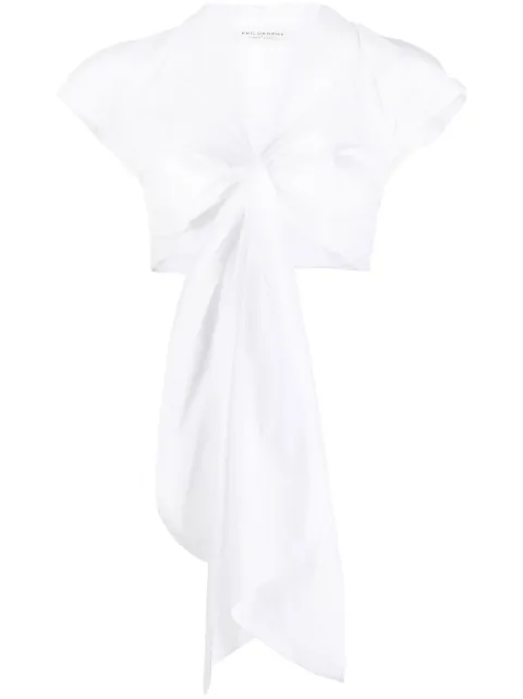 Philosophy Di Lorenzo Serafini cropped taffeta blouse