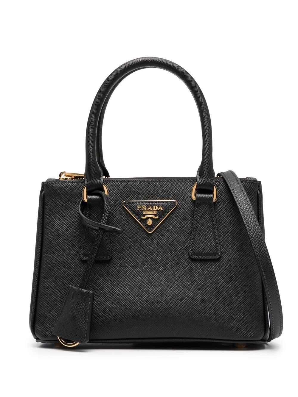 Prada Logo-plaque Tote Bag In Black