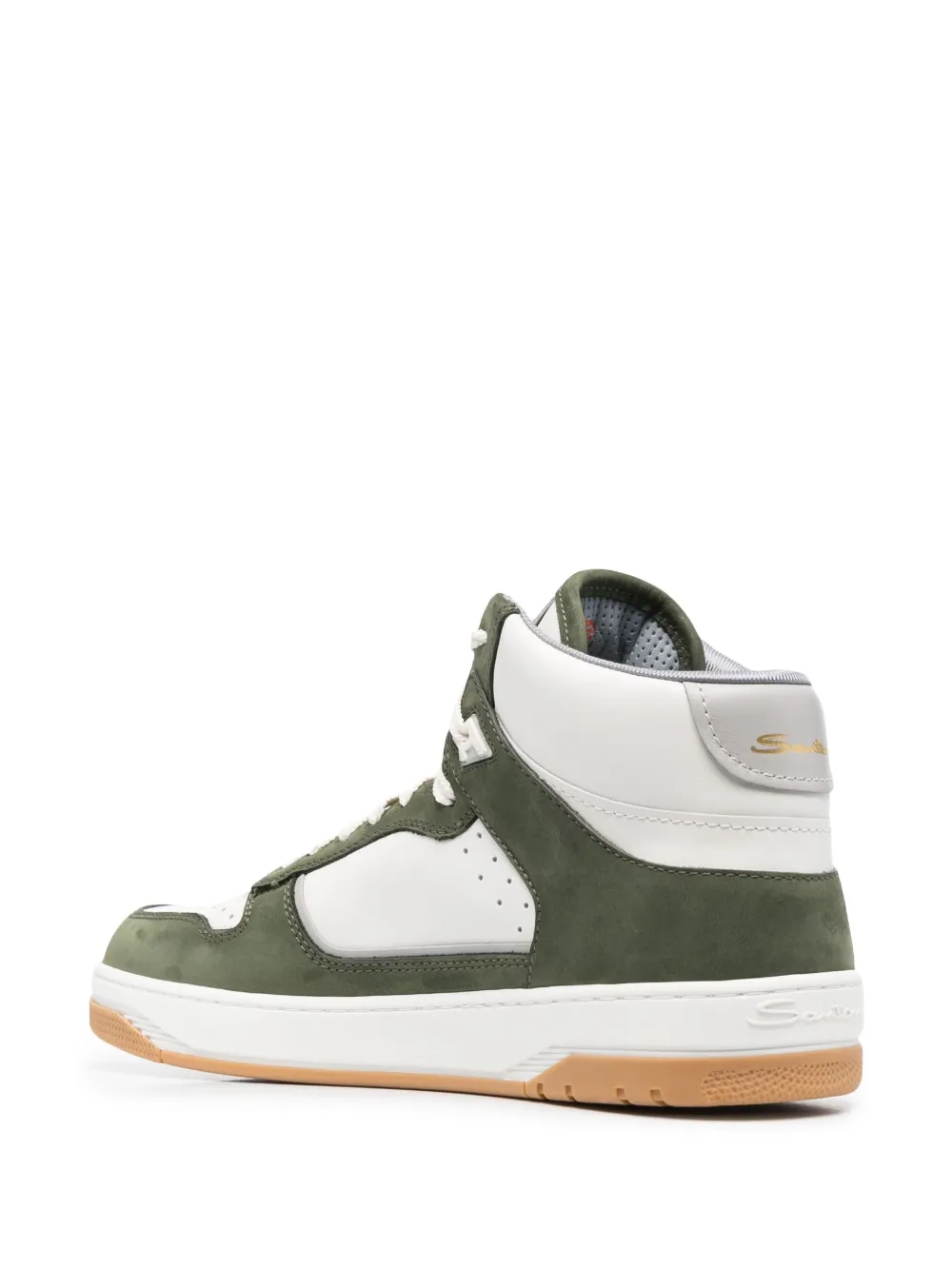 Santoni Logo-print Hi-top Sneakers In Weiss