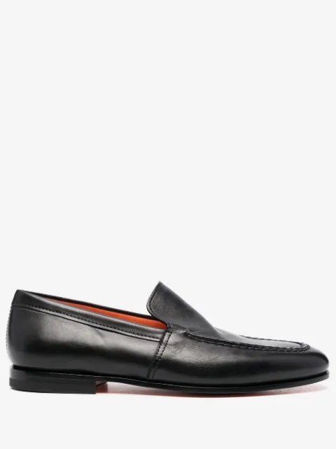 Santoni almond-toe leather loafers