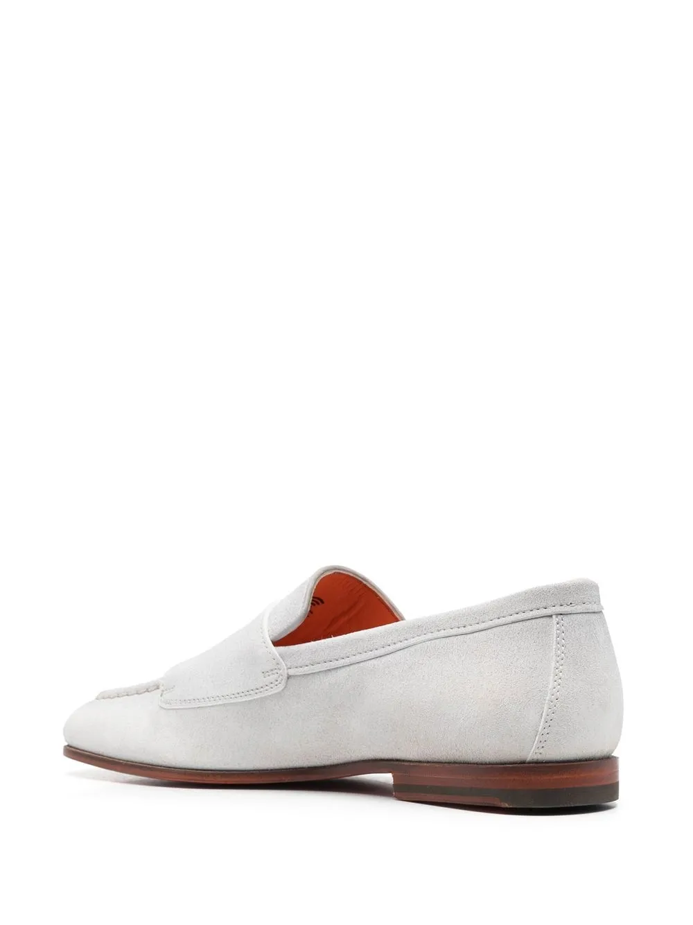 Santoni Man Loafers Off White Size 9 Leather In Grau
