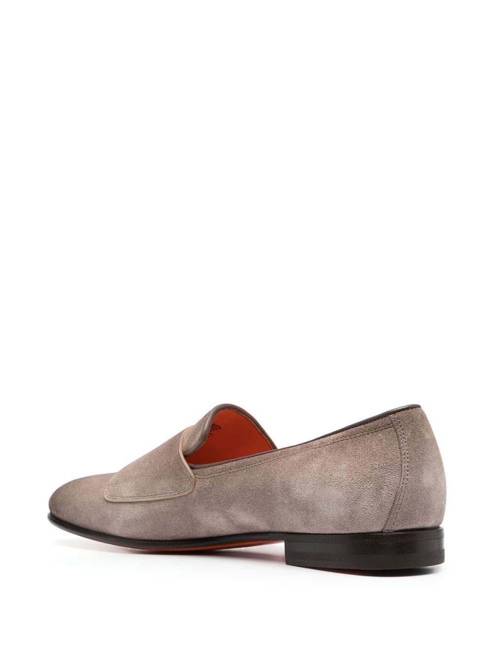 Shop Santoni Suede Monk Shoes In Brown