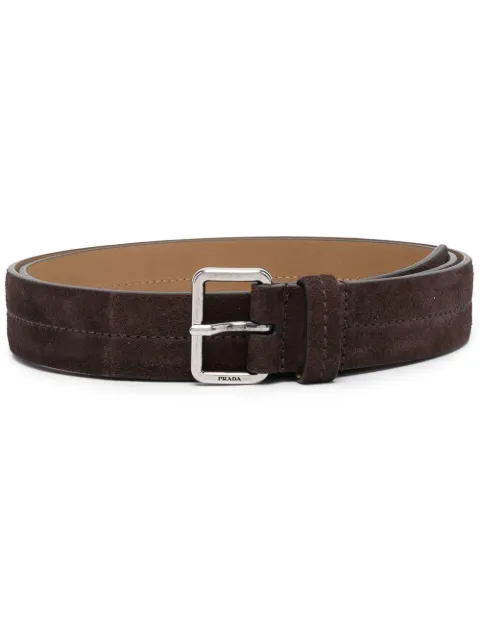 Prada engraved-buckel detail belt