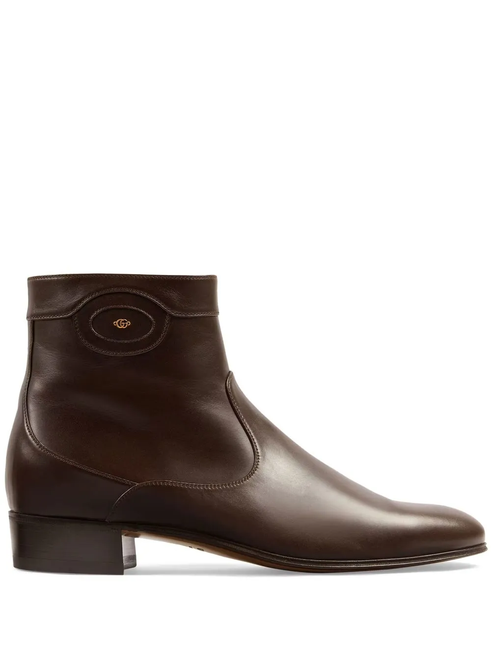 Gucci Double G Ankle Boots In Brown