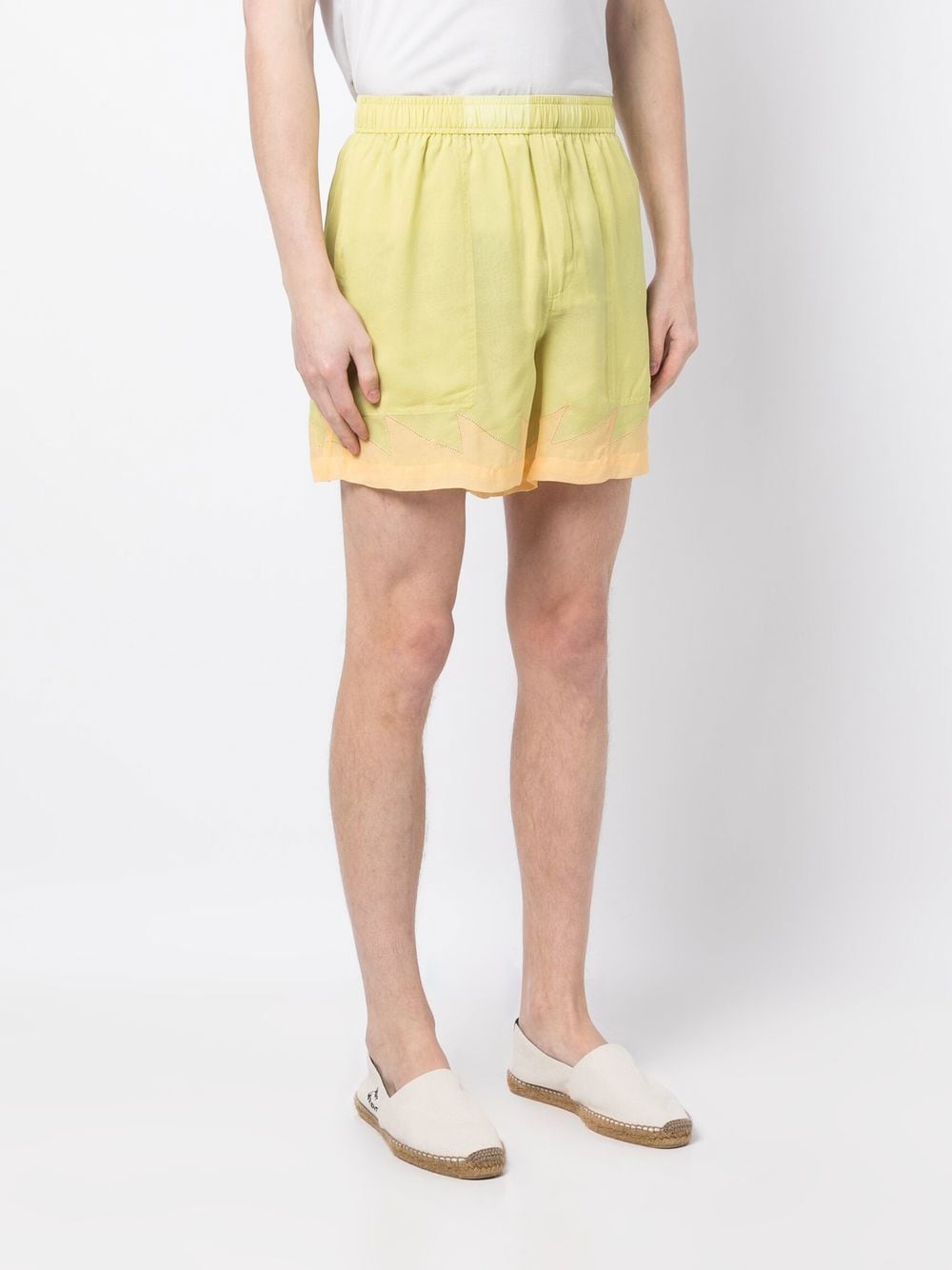 Shop Bode Above-knee Silk Shorts In Grün