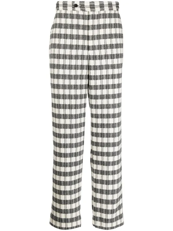 Bode Geometric-pattern Regular Trousers in White