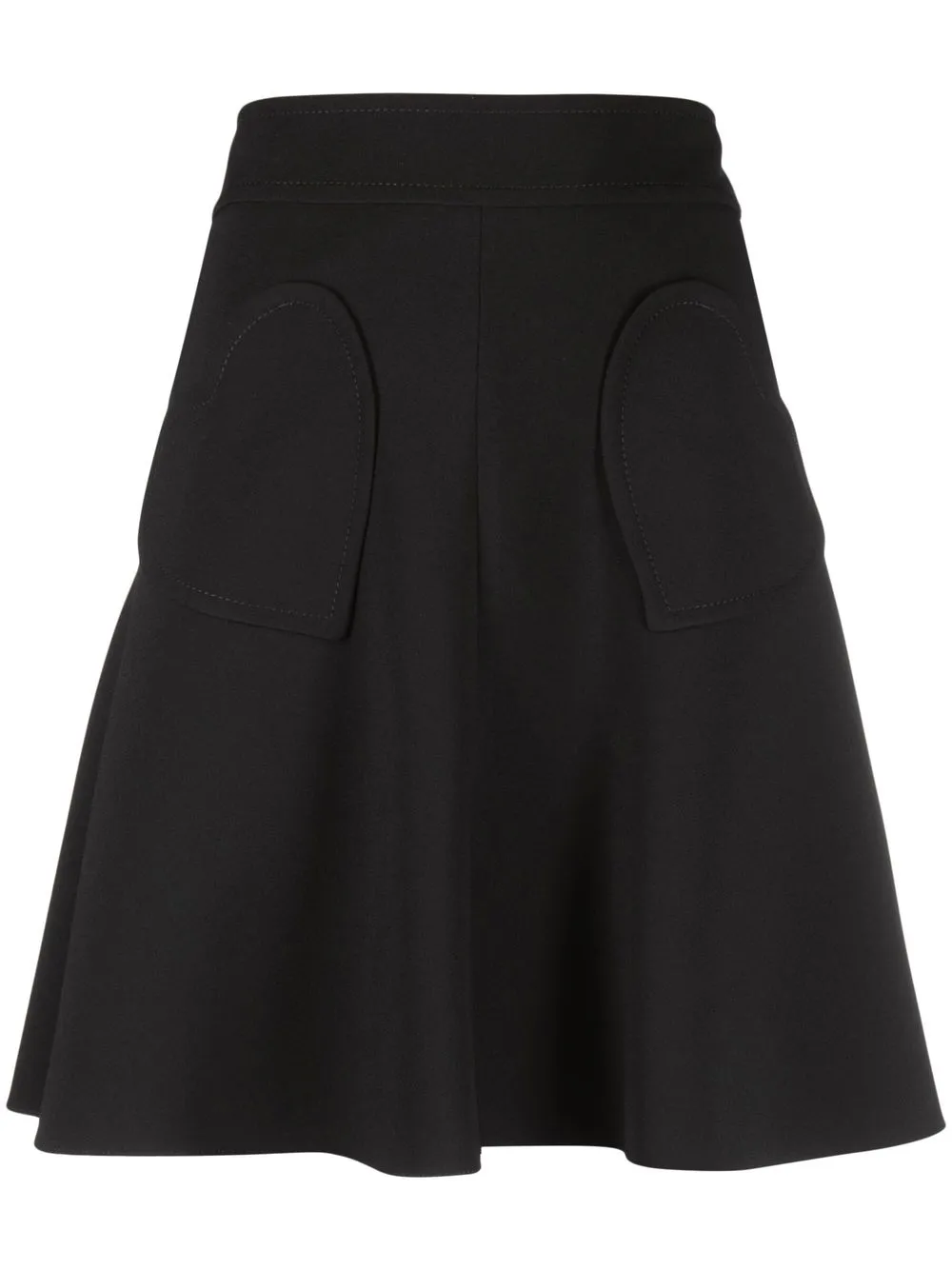 

RED Valentino heart-pocket flared miniskirt - Black