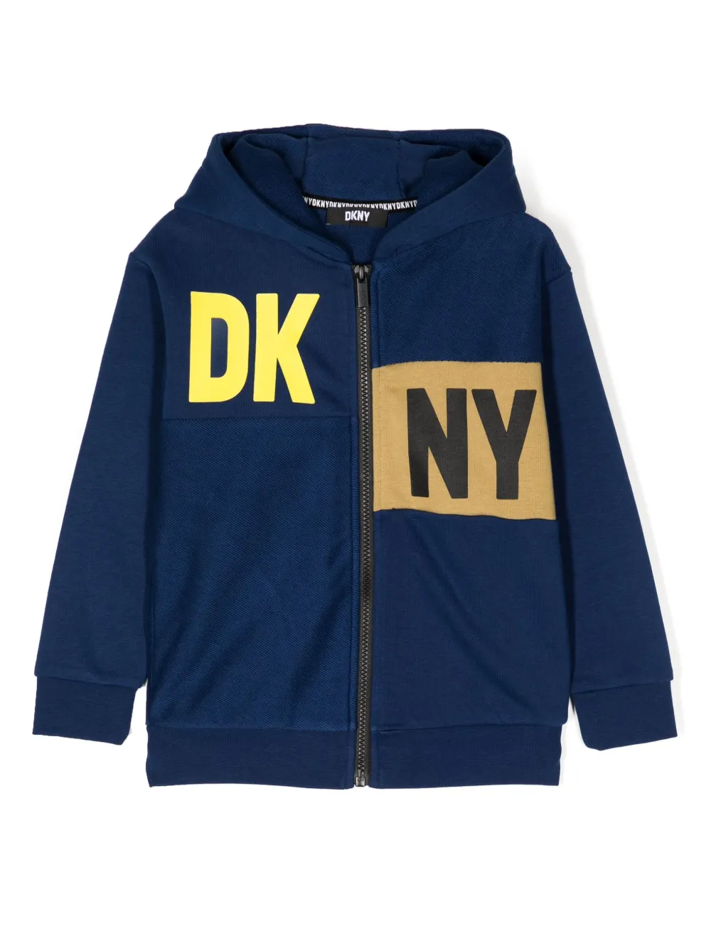 DKNY LOOG-PRINT ZIP-UP HOODIE