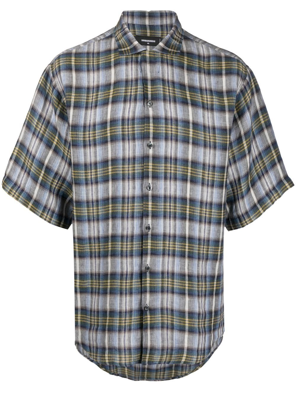 Dsquared2 Plaid Check Buttoned-up Shirt In Blue