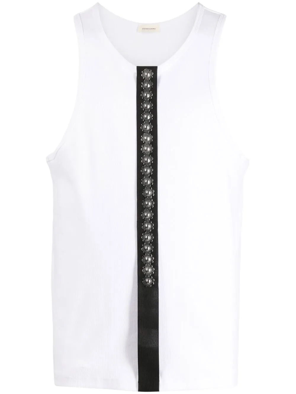 

Stefan Cooke stud-embellished tank top - White