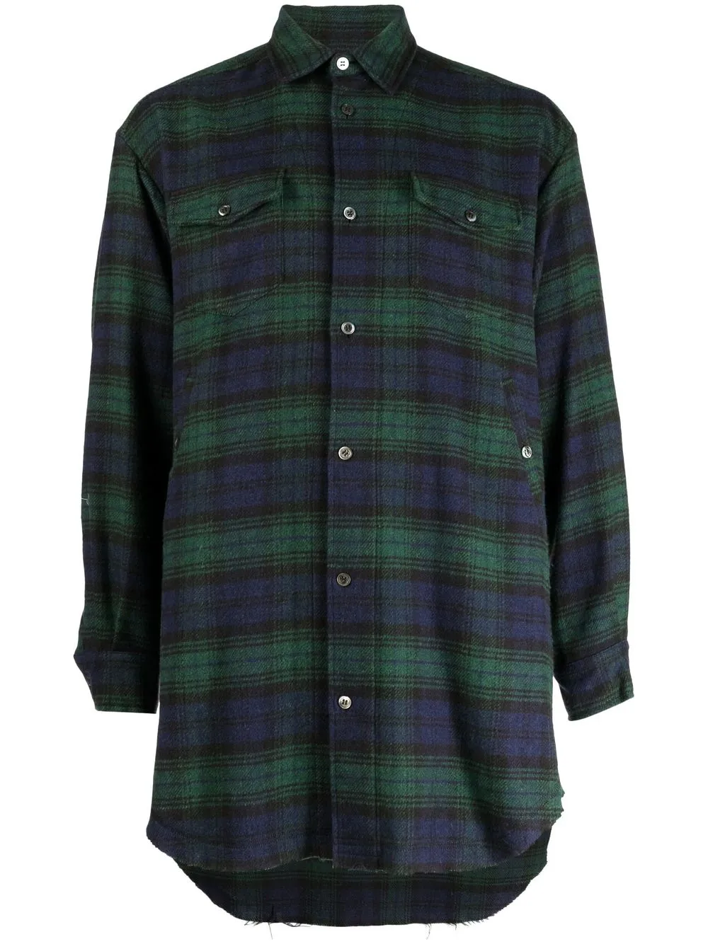 

Undercover check-pattern button-up shirt - Green