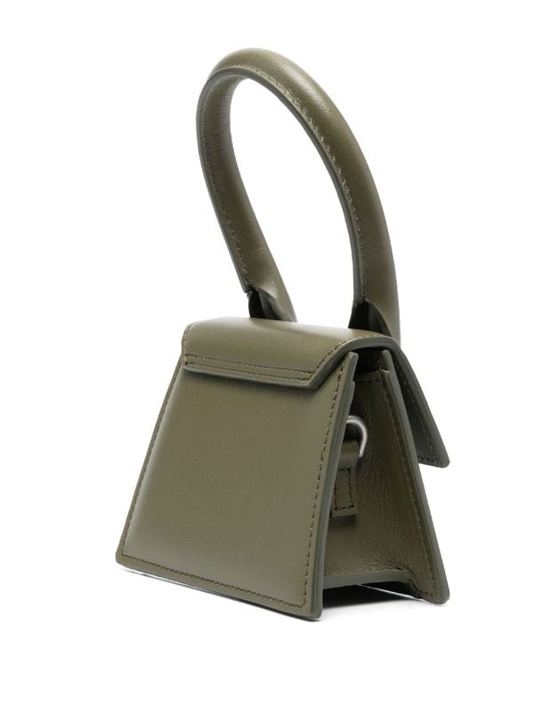 Jacquemus Le Chiquito Top-Handle Bag Mini Green in Leather with