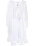 Patou tie-neck peplum dress - White