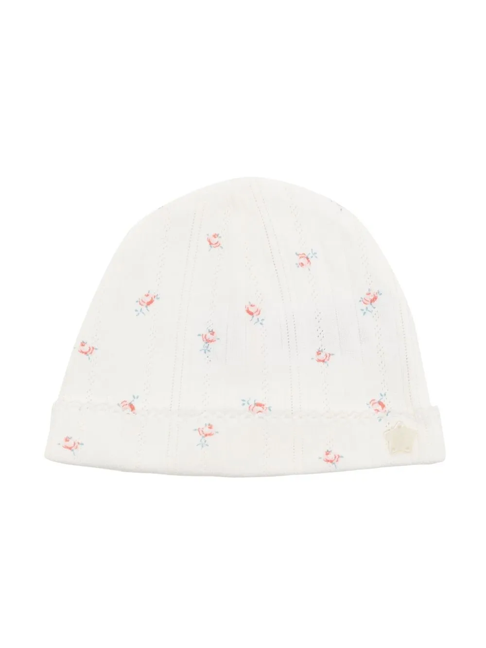 

Tartine Et Chocolat knitted floral-patterned hat - White