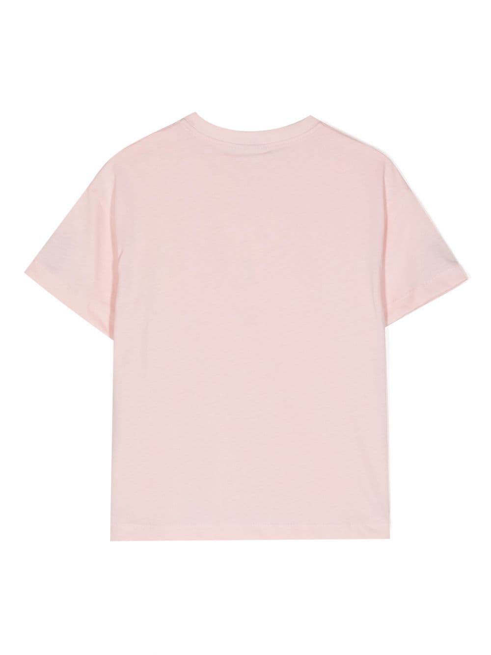 Fendi Kids T-shirt met logoprint Roze
