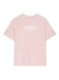 Fendi Kids logo-print jersey T-shirt - Pink