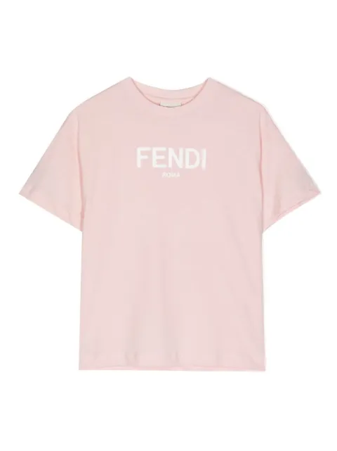 Fendi Kids 로고 프린트 저지 티셔츠