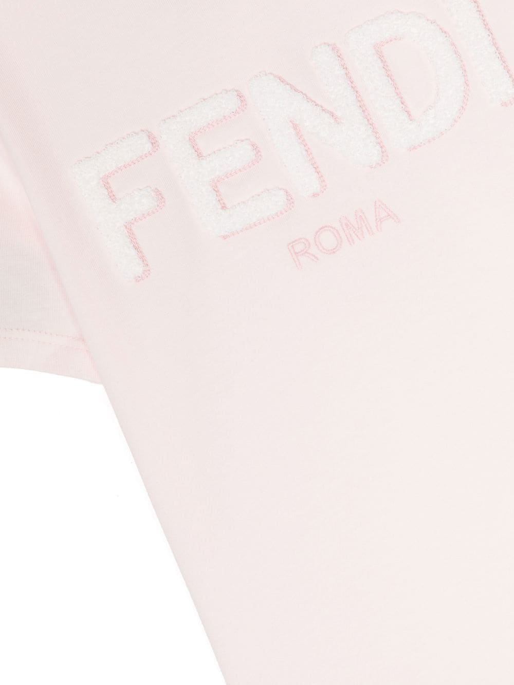 Shop Fendi Textured Embroidered-logo T-shirt In Pink