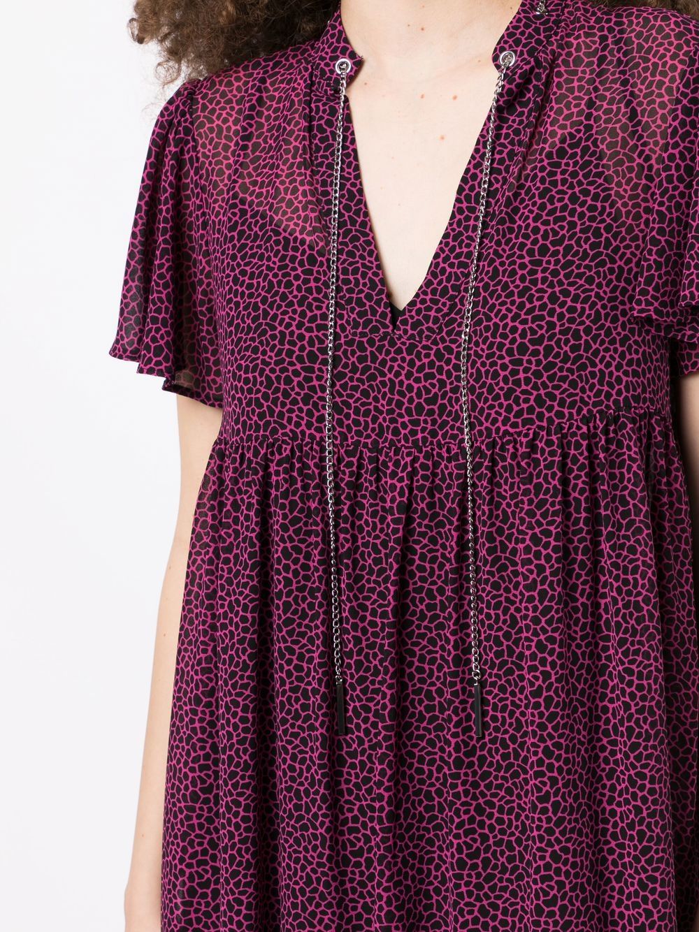 MICHAEL MICHAEL KORS GIRAFFE-PRINT RUFFLE-HEM DRESS 