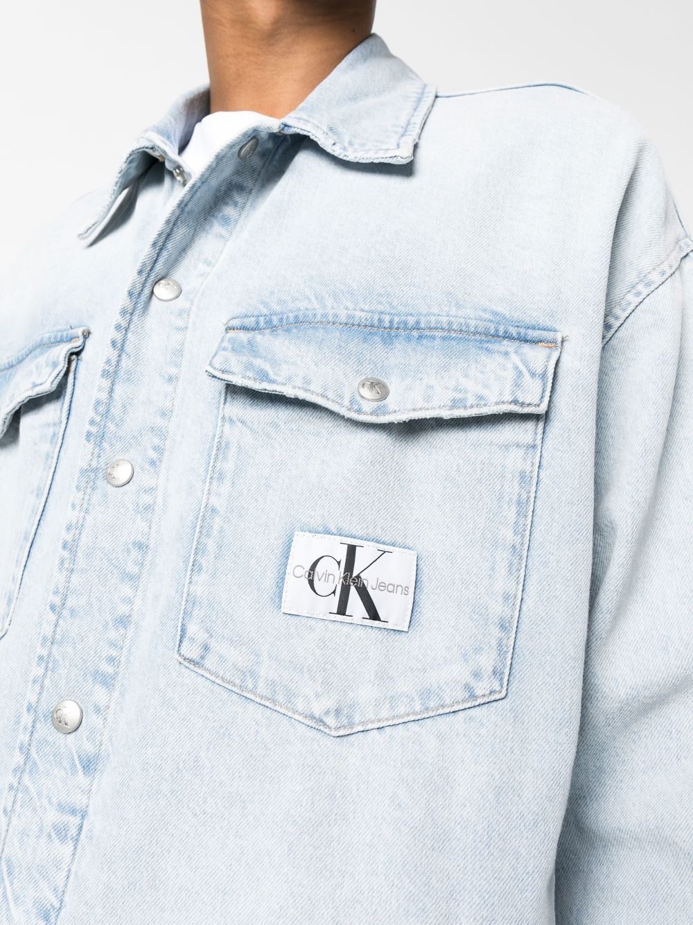Shop Calvin Klein Jeans Est.1978 Denim Utility Shirt Jacket In Blau