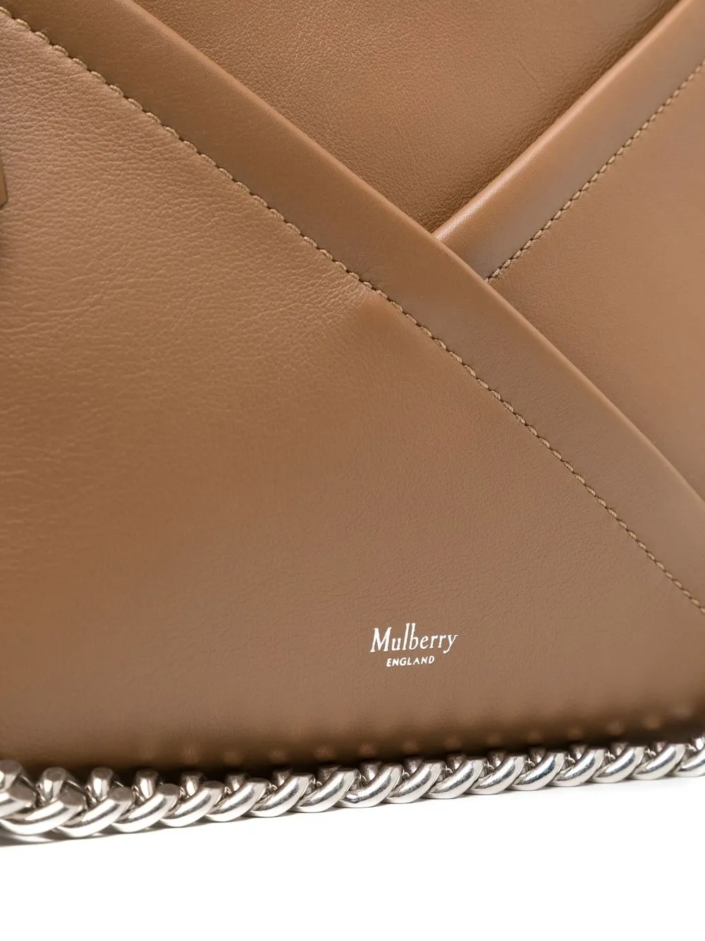 Mulberry M Zipped Leather Shoulder Bag In Braun
