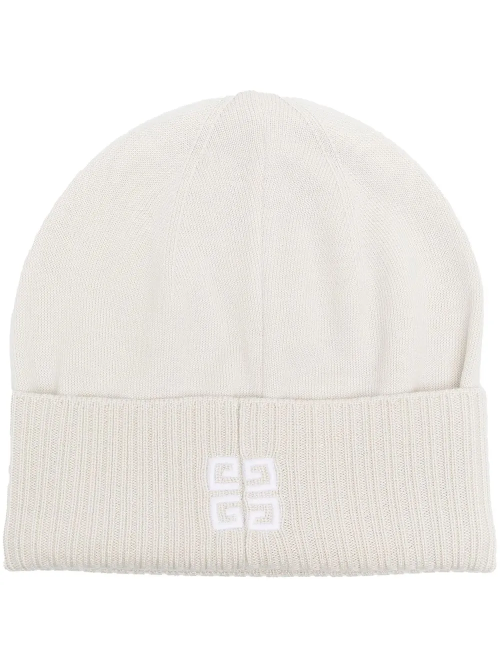 

Givenchy monogram-detail ribbed beanie - Neutrals