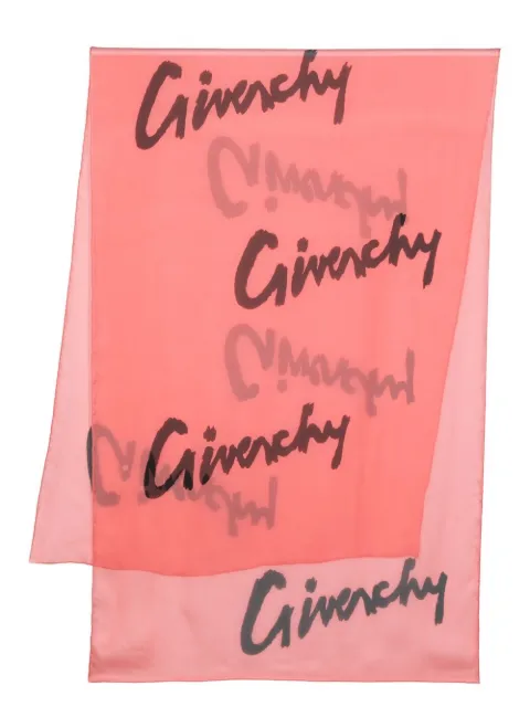 Givenchy logo-print silk scarf