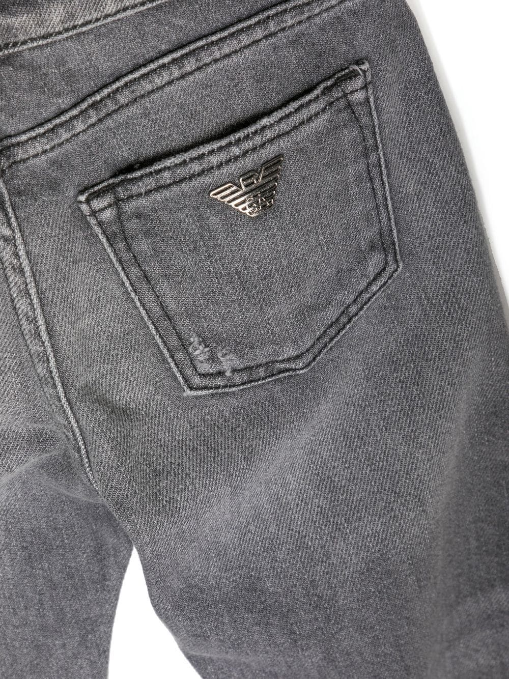 Shop Emporio Armani J75 Distressed Denim Jeans In Black