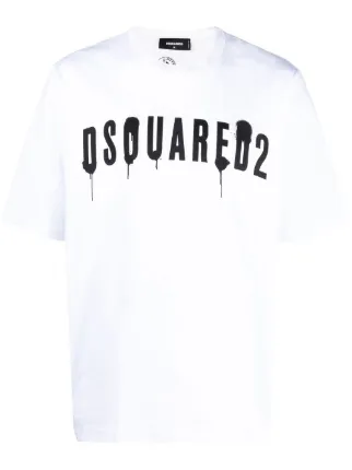 White dsquared store t shirt