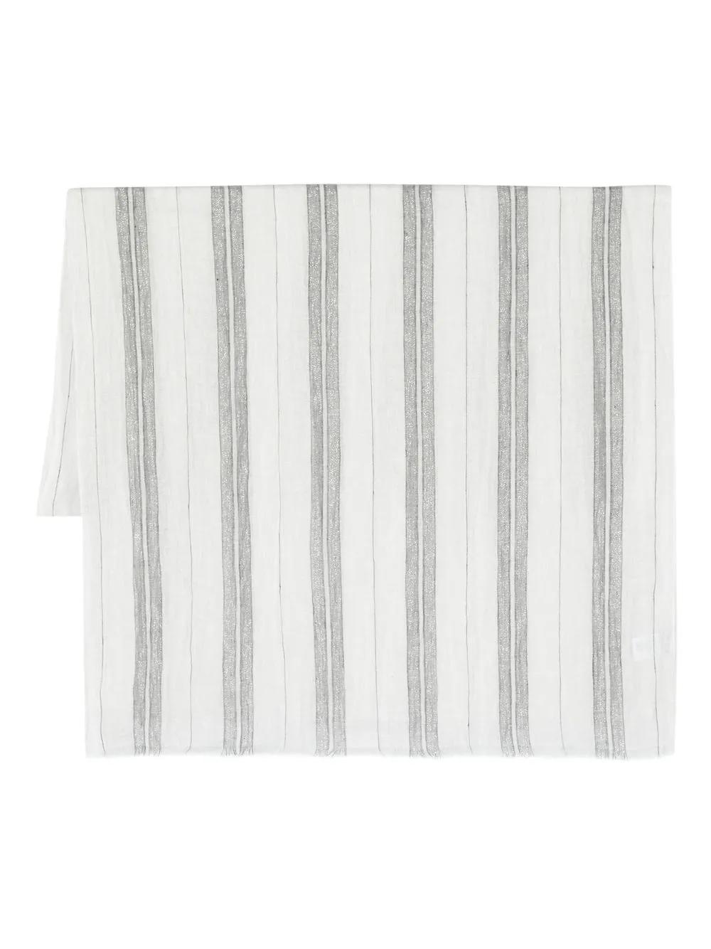 

Brunello Cucinelli metallic-threading frayed scarf - White