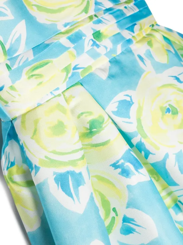 Abel Lula floral-print Pleated Dress Blue FARFETCH ID