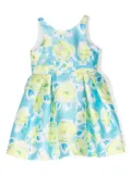 Abel & Lula floral-print pleated dress - Blue