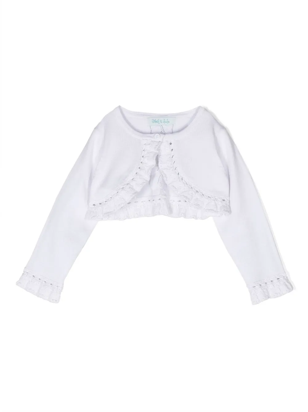 

Abel & Lula ruffled-trim long-sleeved cardigan - White