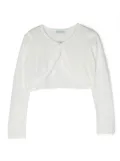 Abel & Lula lace-trim detail cardigan - White