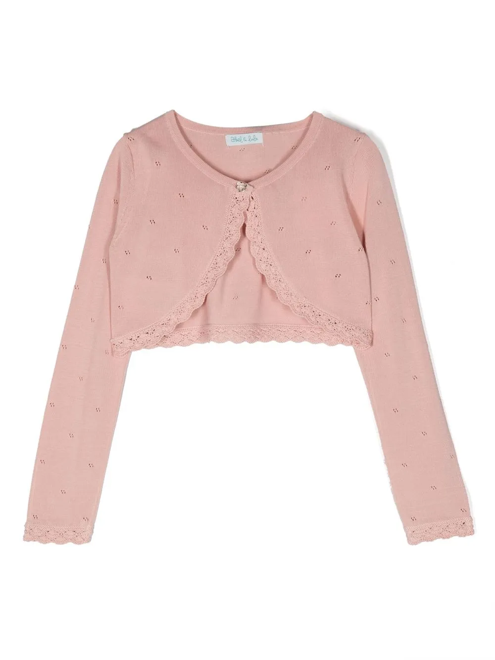 

Abel & Lula lace-trim detail cardigan - Pink